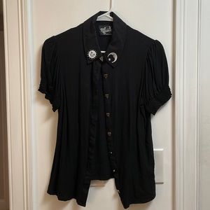 Hell Bunny Samara Top with Planchette Buttons